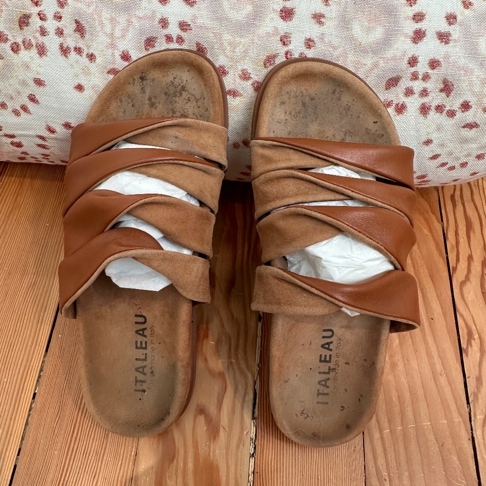 ITALEAU twist sandals! Size: 6.5/37 1/2. All leather handmade in Italy! So cute!